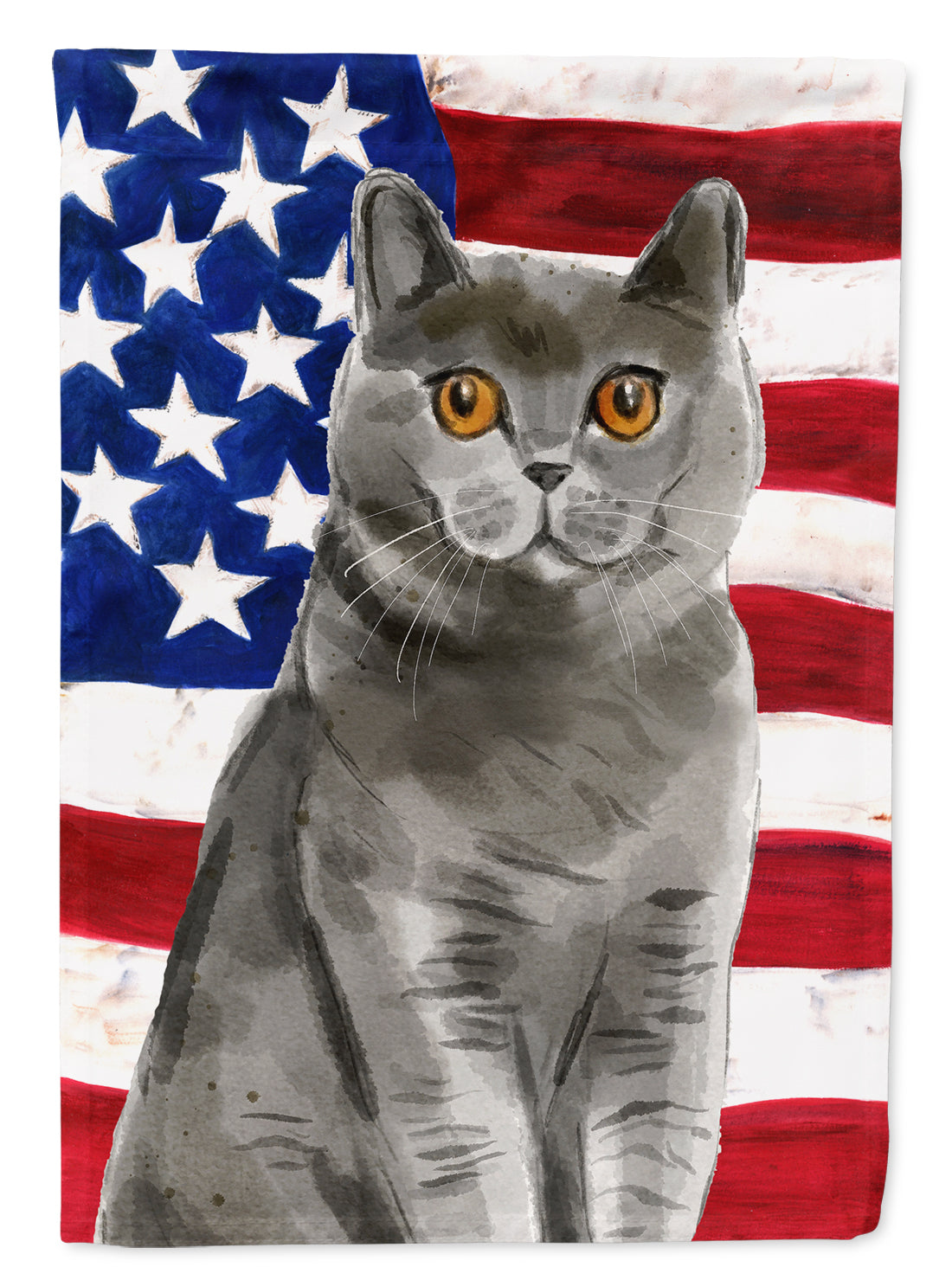 British Shorthair American Flag Flag Garden Size CK3033GF  the-store.com.