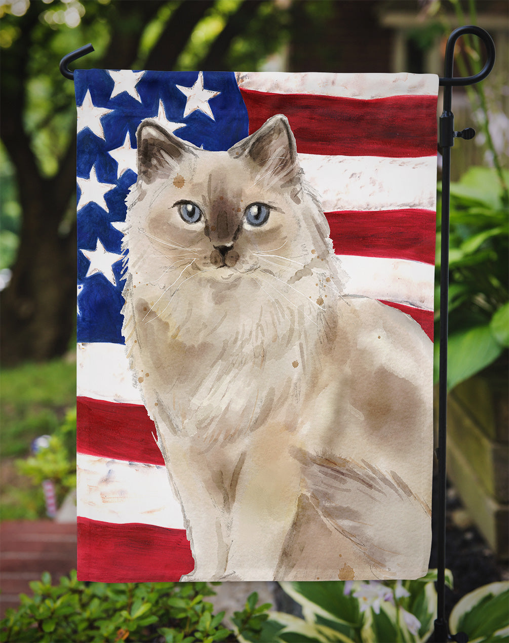 Ragdoll American Flag Flag Garden Size CK3037GF  the-store.com.