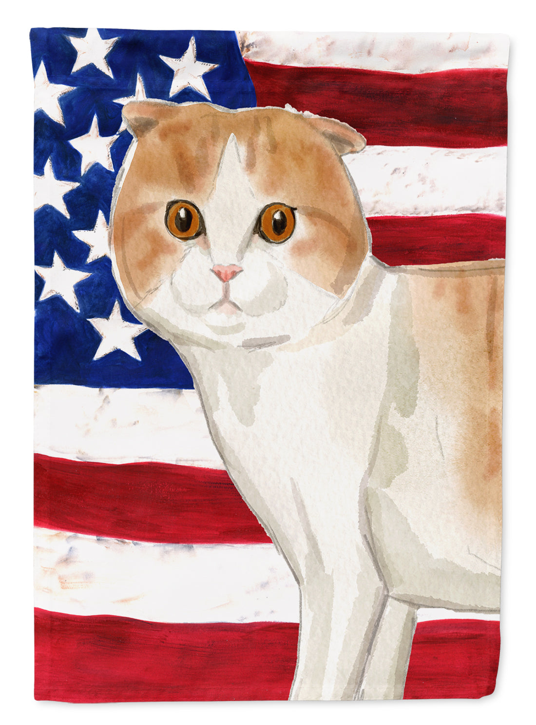 Scottish Fold American Flag Flag Garden Size CK3038GF  the-store.com.