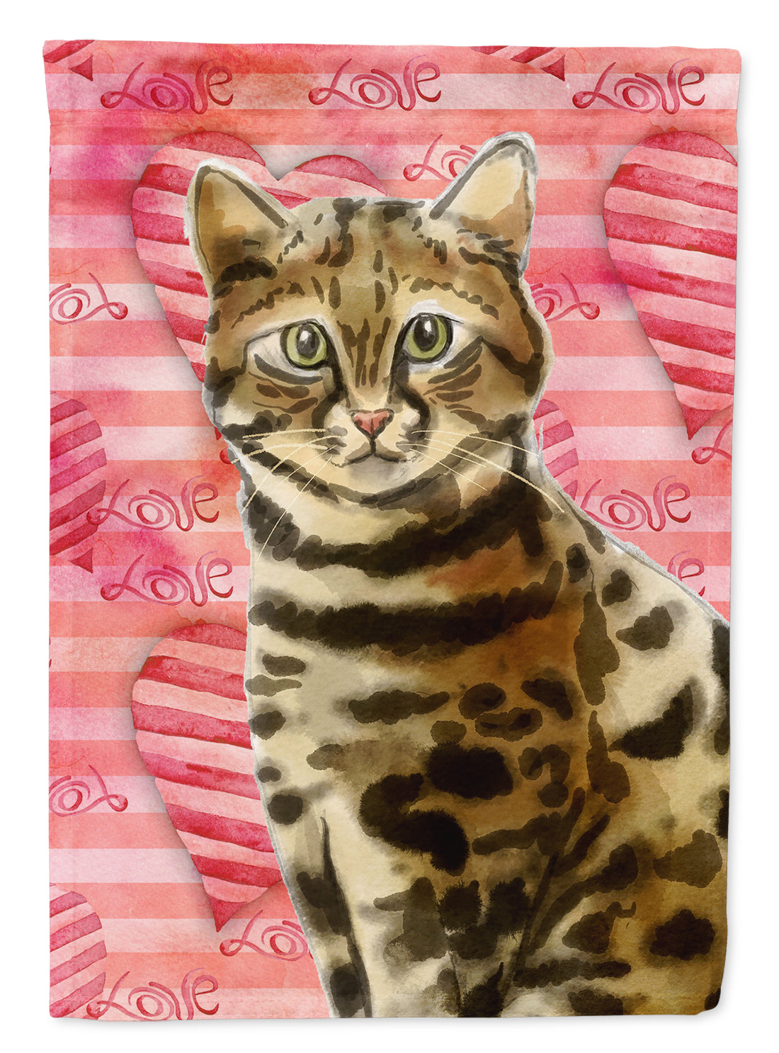 Bengal Cat Love Flag Canvas House Size CK3045CHF  the-store.com.