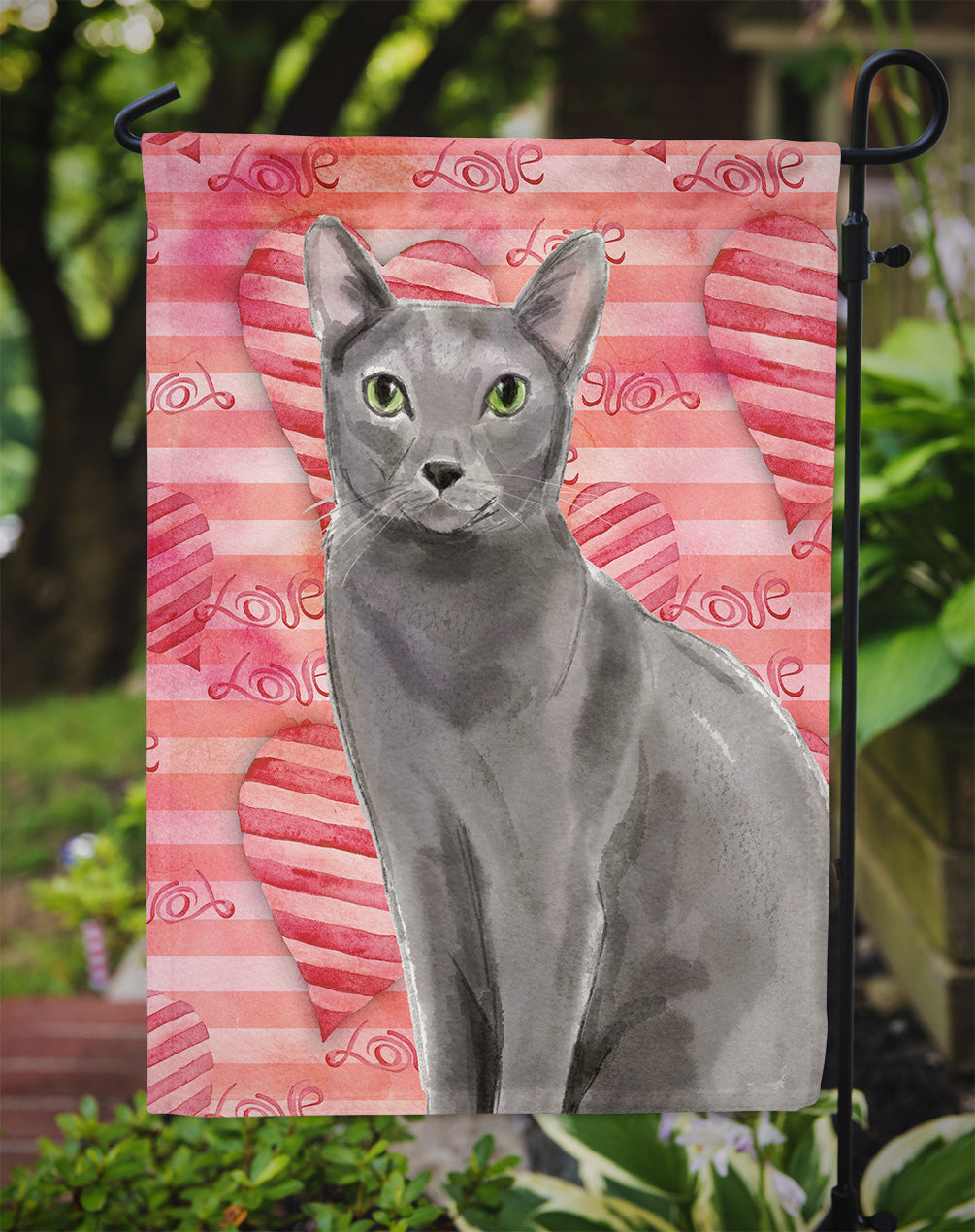 Blue Russian Cat Love Flag Garden Size CK3046GF  the-store.com.