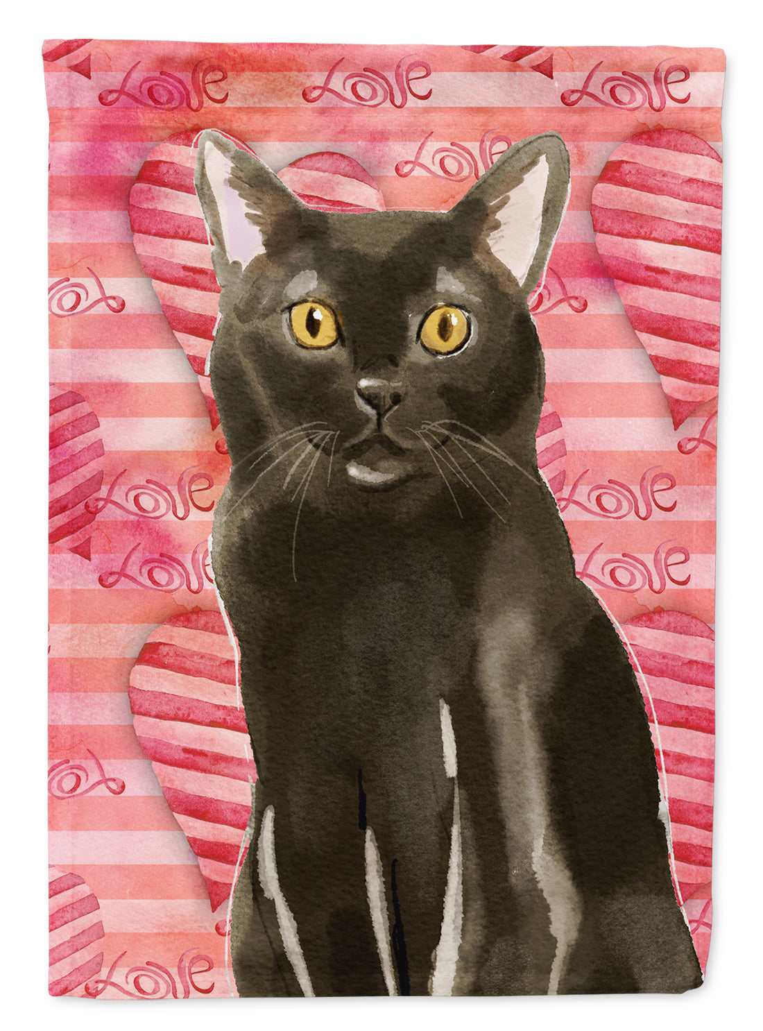 Bombay Cat Love Flag Canvas House Size CK3047CHF  the-store.com.