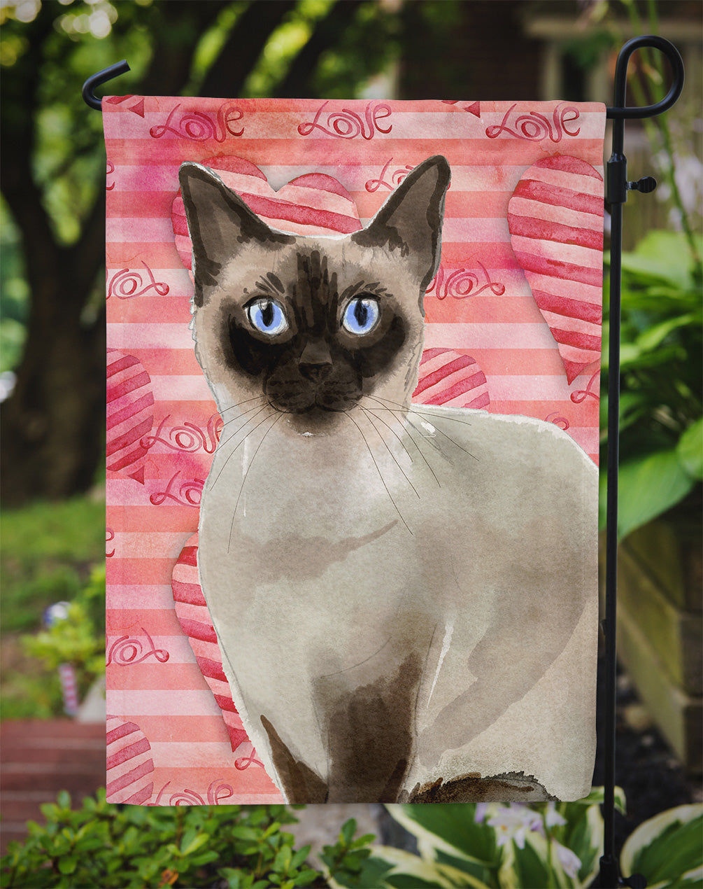 Siamese Cat Love Flag Garden Size CK3054GF  the-store.com.