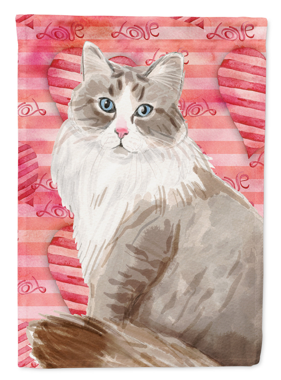 Siberian Cat Love Flag Canvas House Size CK3055CHF  the-store.com.