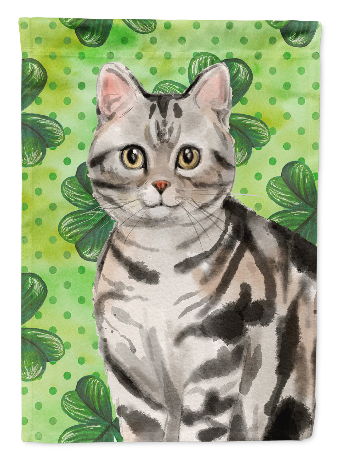 American Shorthair Shamrock Flag Garden Size CK3059GF  the-store.com.