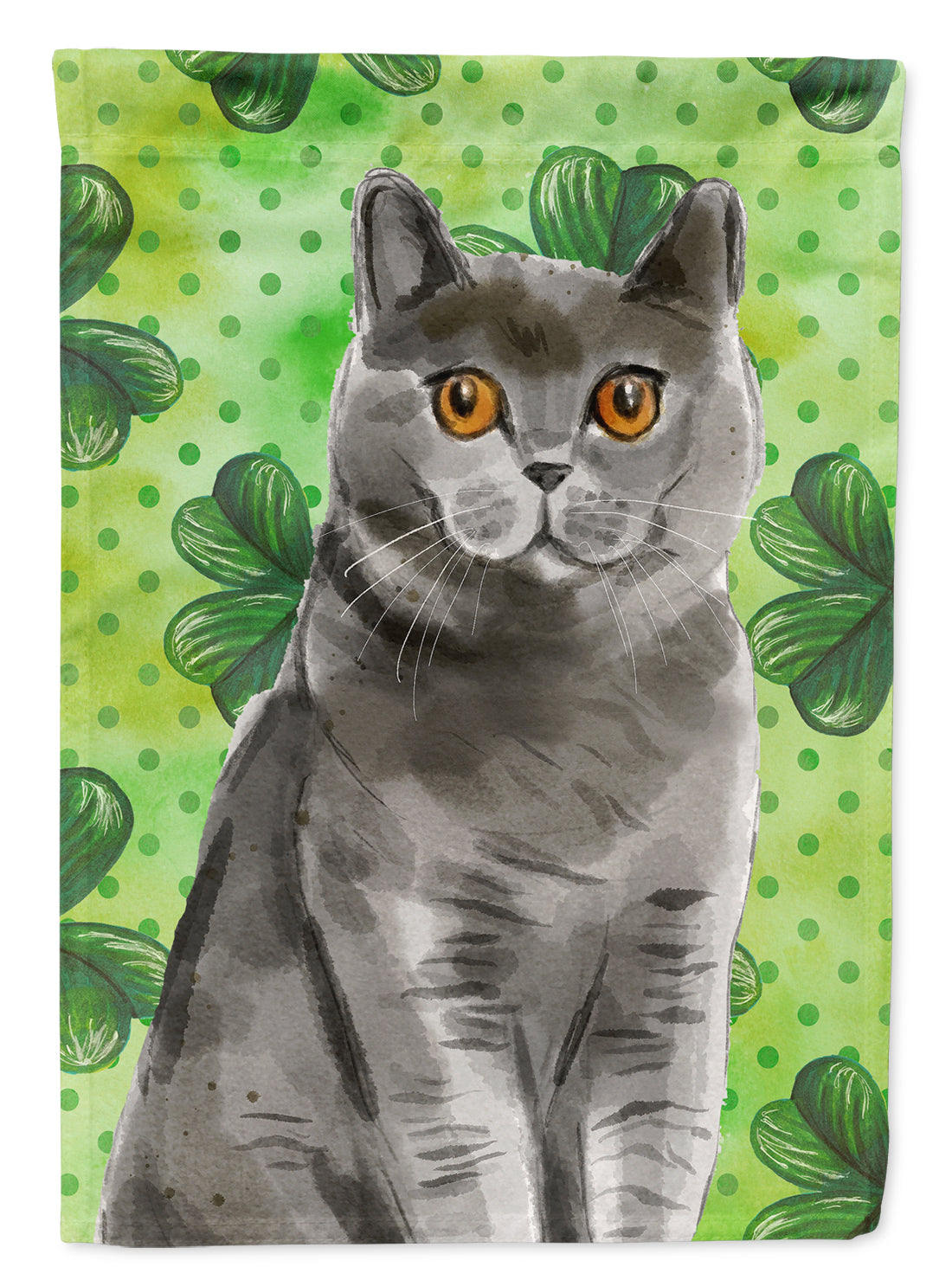 British Shorthair Shamrock Flag Canvas House Size CK3063CHF  the-store.com.