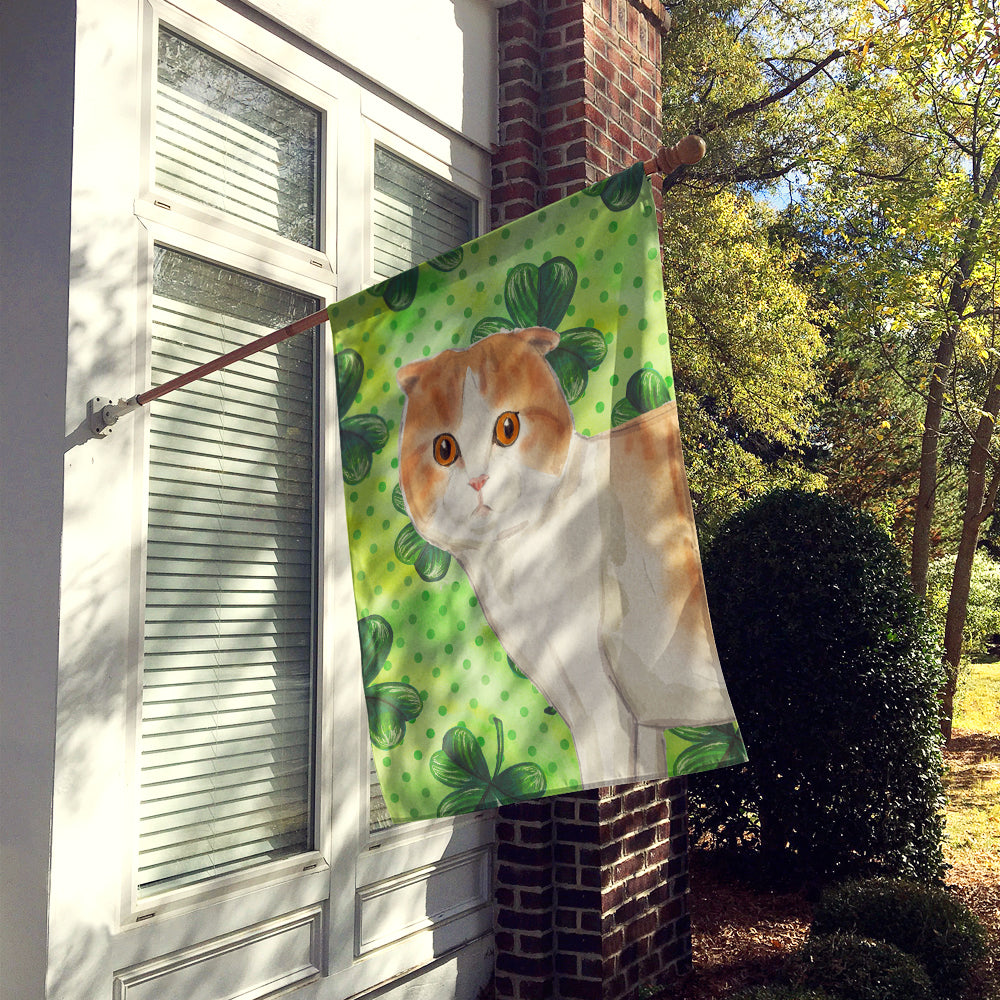 Scottish Fold Shamrock Flag Canvas House Size CK3068CHF  the-store.com.