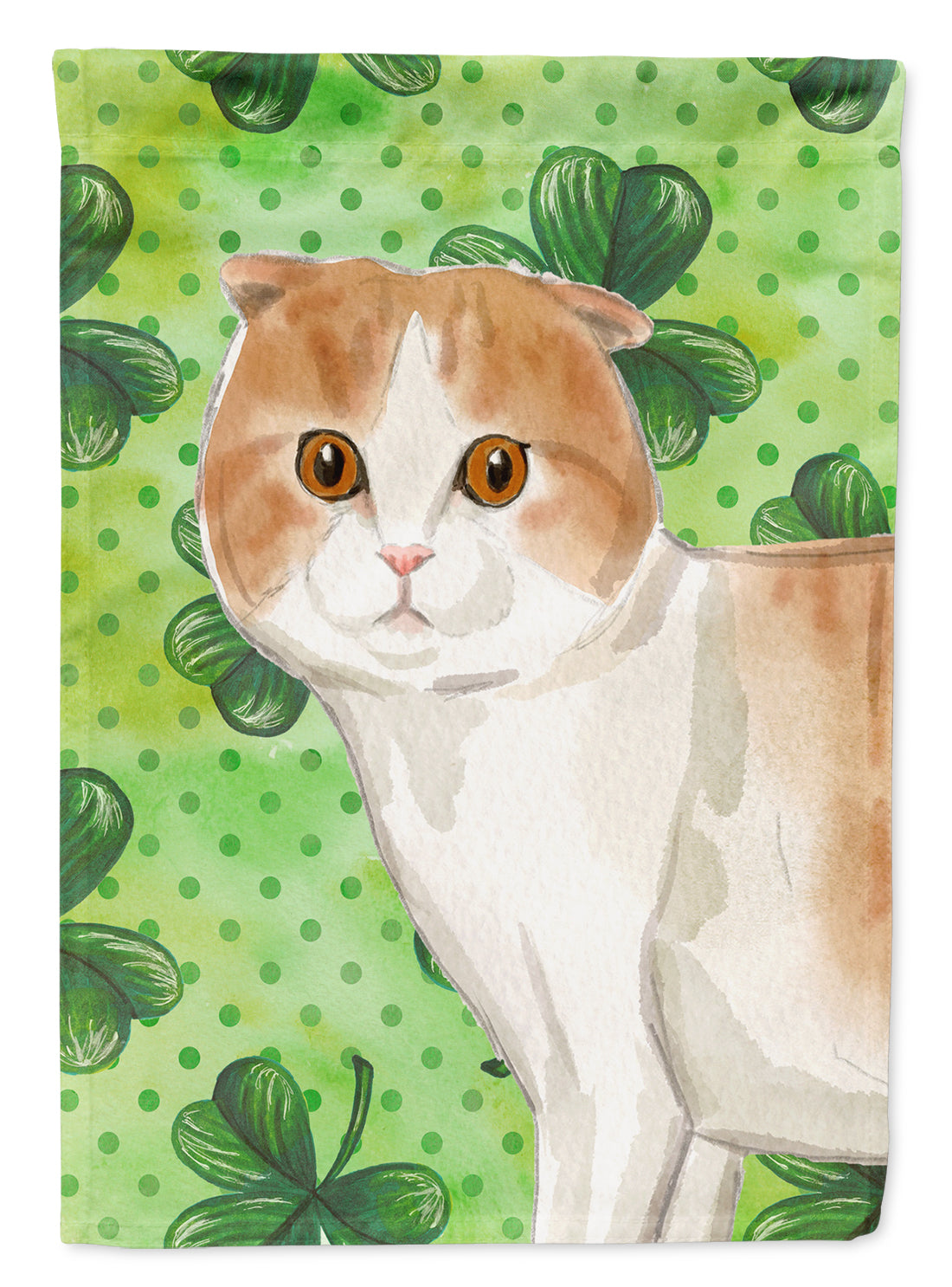 Scottish Fold Shamrock Flag Canvas House Size CK3068CHF  the-store.com.