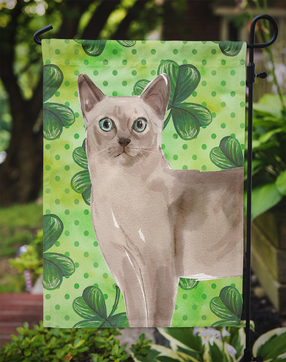 Tonkinese Shamrock Flag Garden Size CK3071GF  the-store.com.