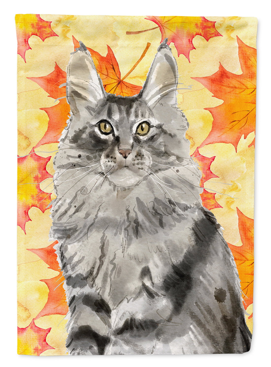 Maine Coon Fall Leaves Flag Canvas House Size CK3079CHF  the-store.com.