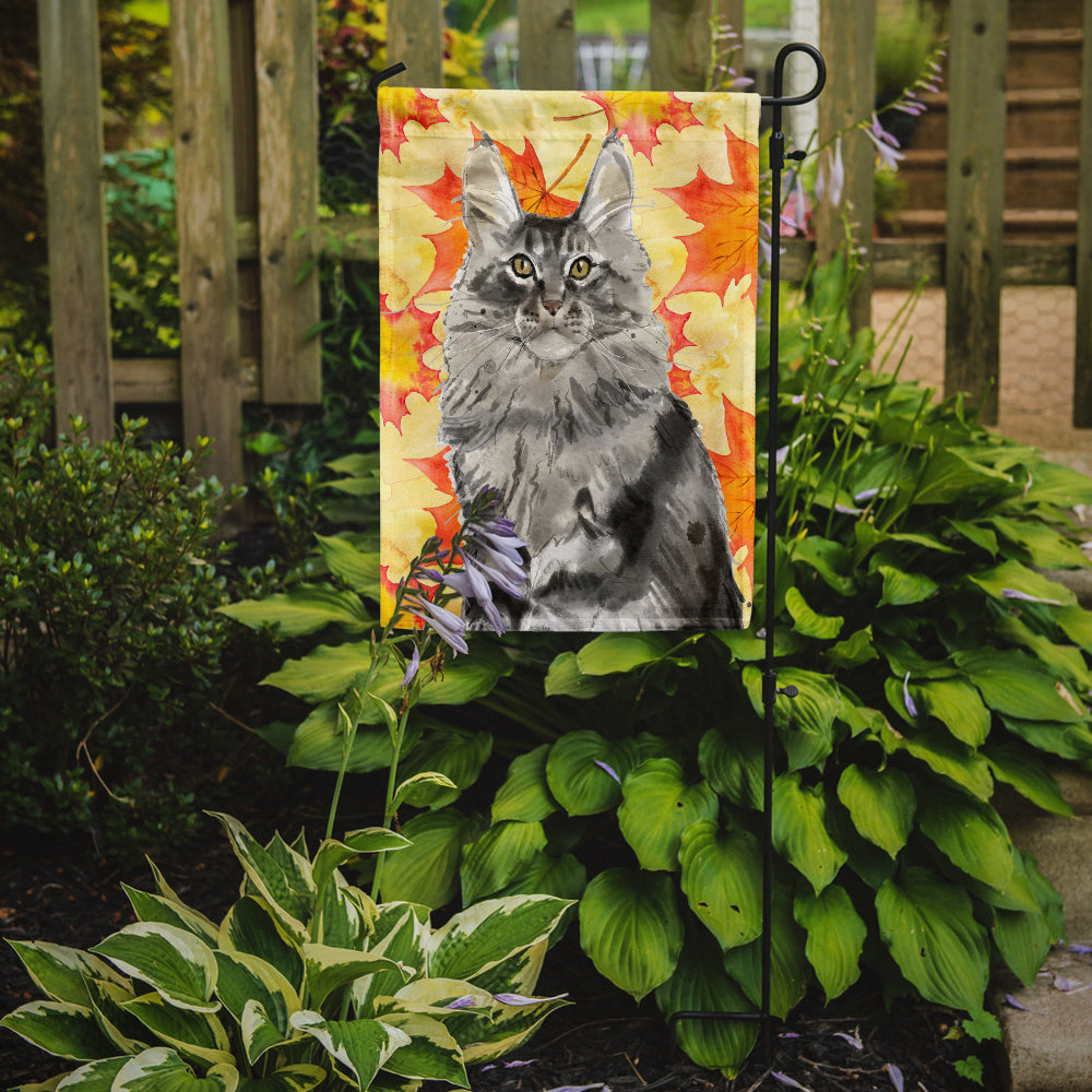 Maine Coon Fall Leaves Flag Garden Size CK3079GF  the-store.com.