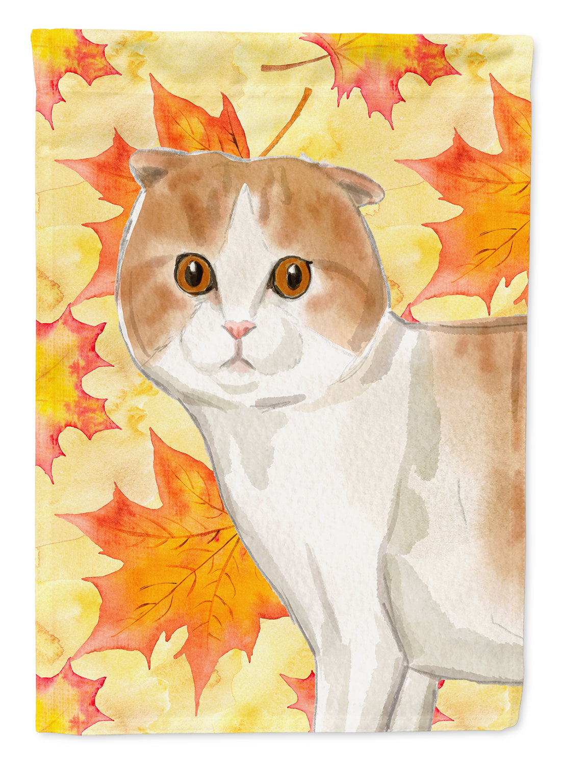 Scottish Fold Fall Leaves Flag Garden Size CK3083GF  the-store.com.