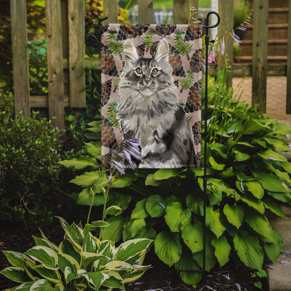 Maine Coon Pine Cones Flag Garden Size CK3094GF  the-store.com.