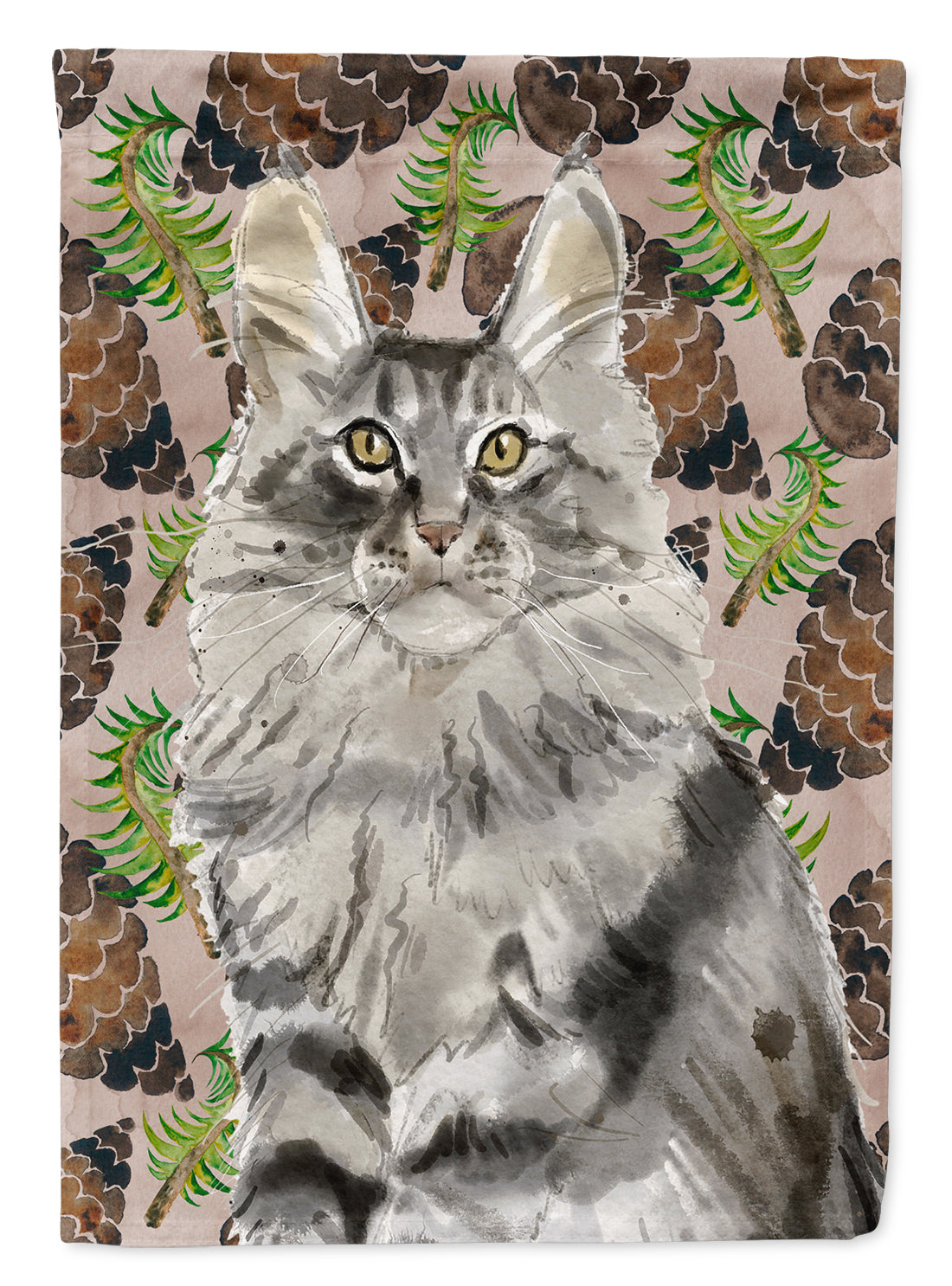 Maine Coon Pine Cones Flag Garden Size CK3094GF  the-store.com.