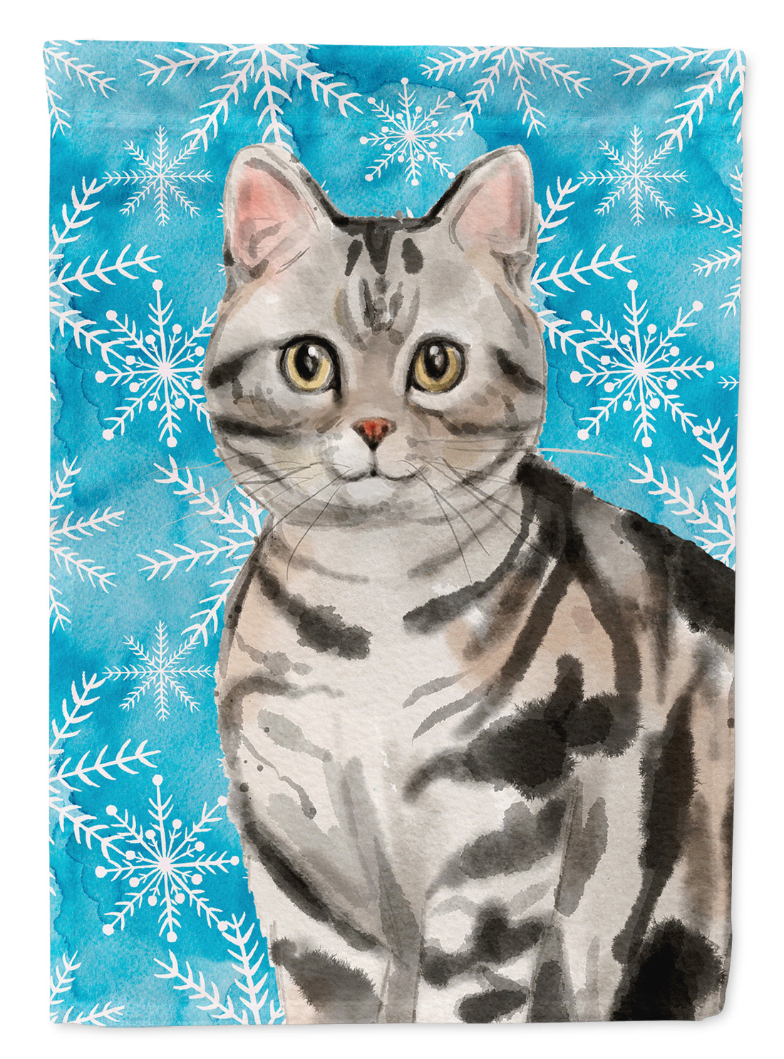 American Shorthair Winter Snowflake Flag Garden Size CK3104GF  the-store.com.