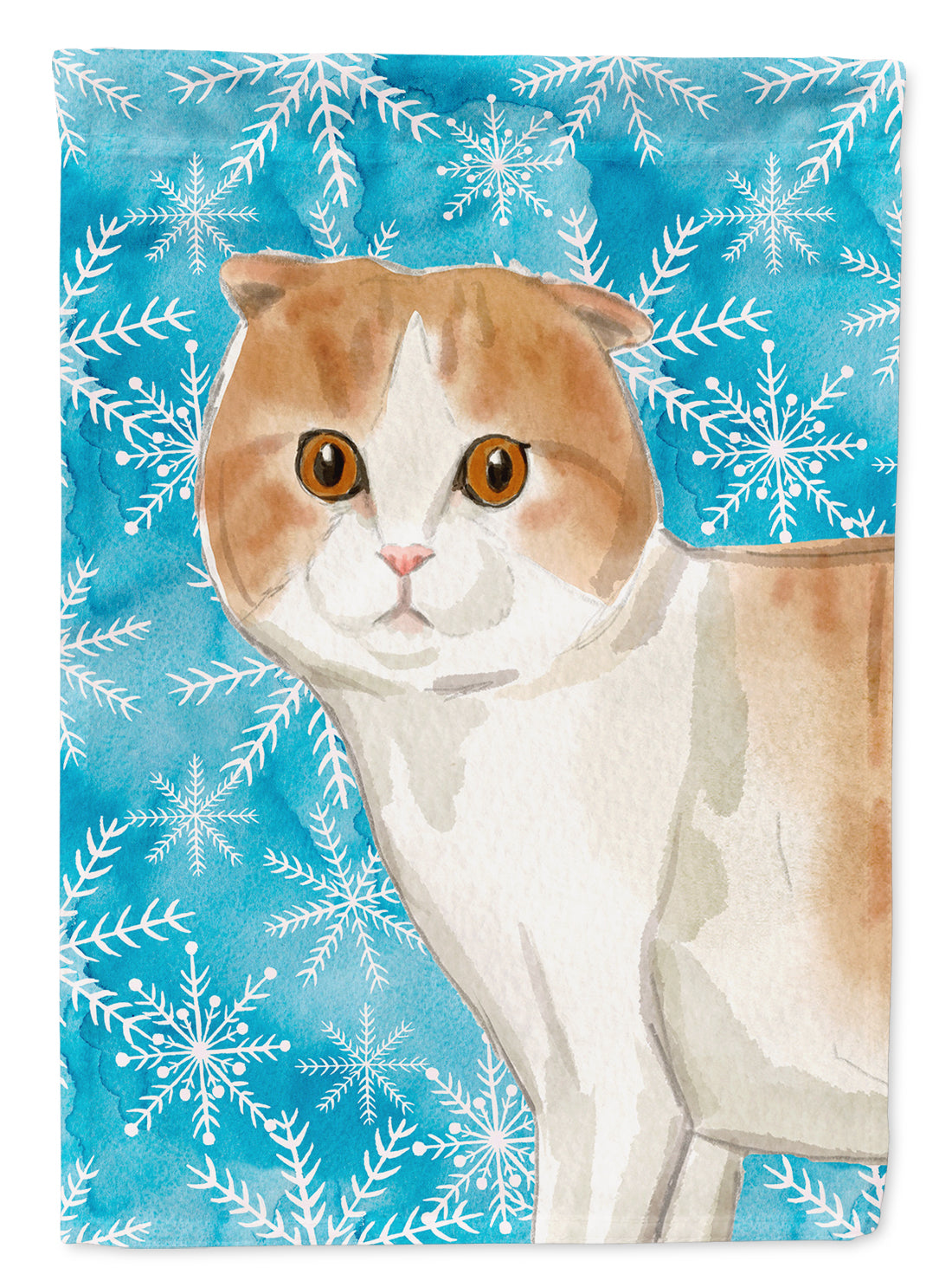 Scottish Fold Winter Snowflake Flag Garden Size CK3113GF  the-store.com.