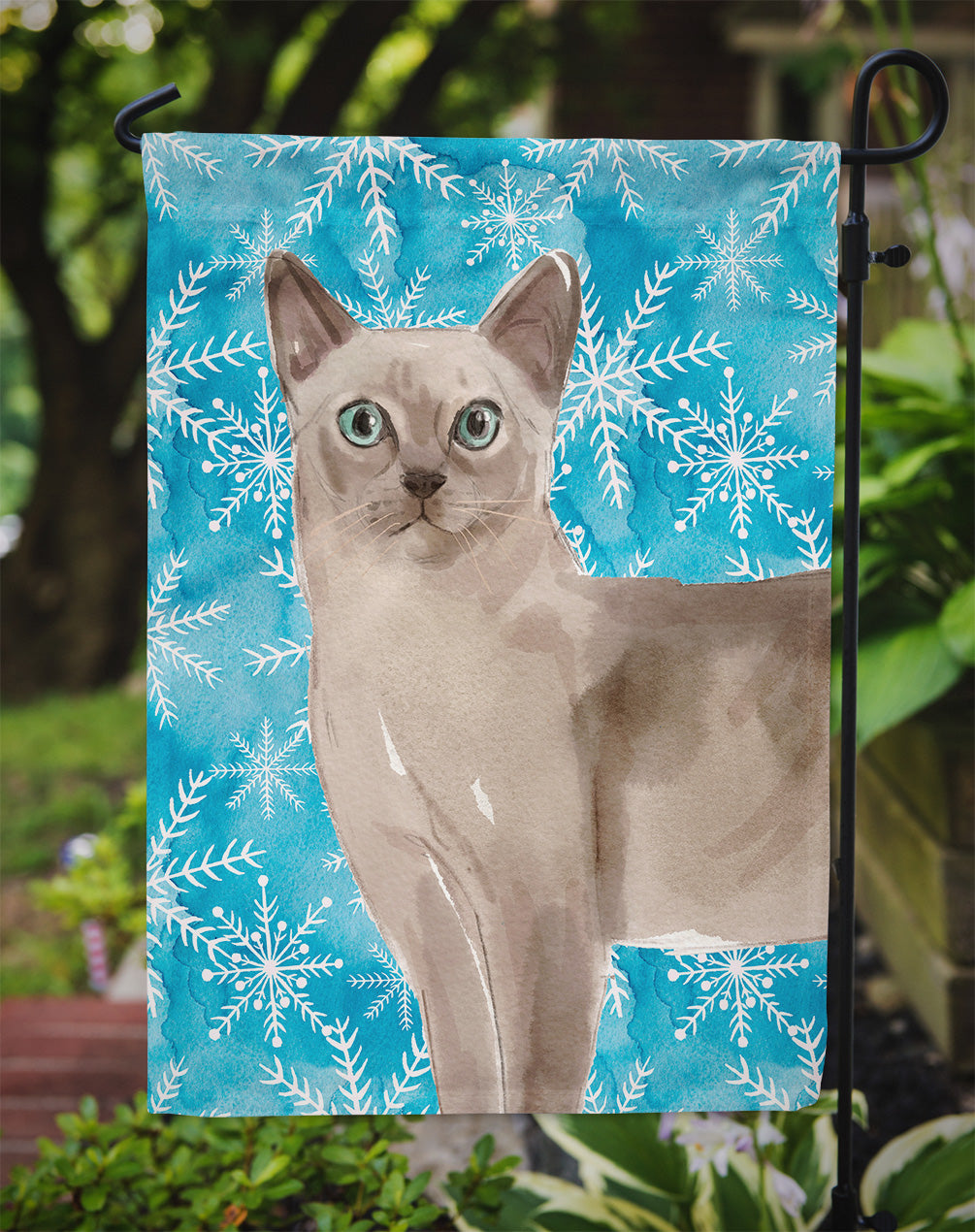 Tonkinese Winter Snowflake Flag Garden Size CK3116GF  the-store.com.