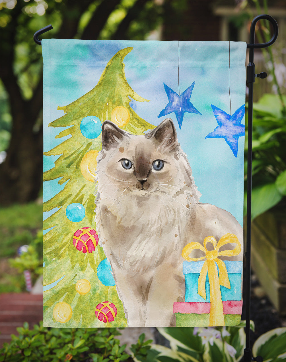 Ragdoll Christmas Presents Flag Garden Size CK3127GF  the-store.com.