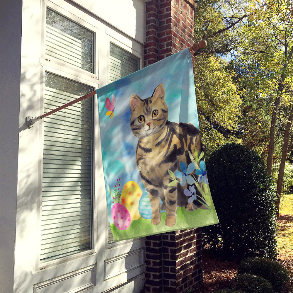 American Shorthair Brown Tabby Easter Eggs Flag Canvas House Size CK3133CHF  the-store.com.