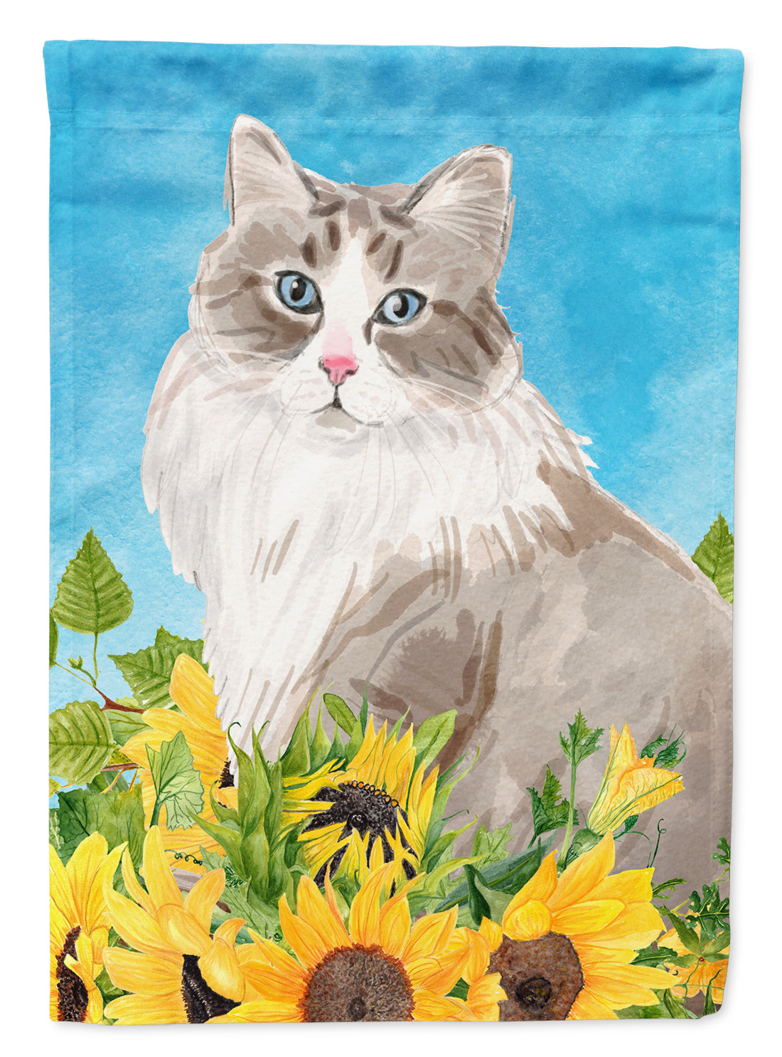 Siberian in Sunflowers Flag Canvas House Size CK3160CHF  the-store.com.