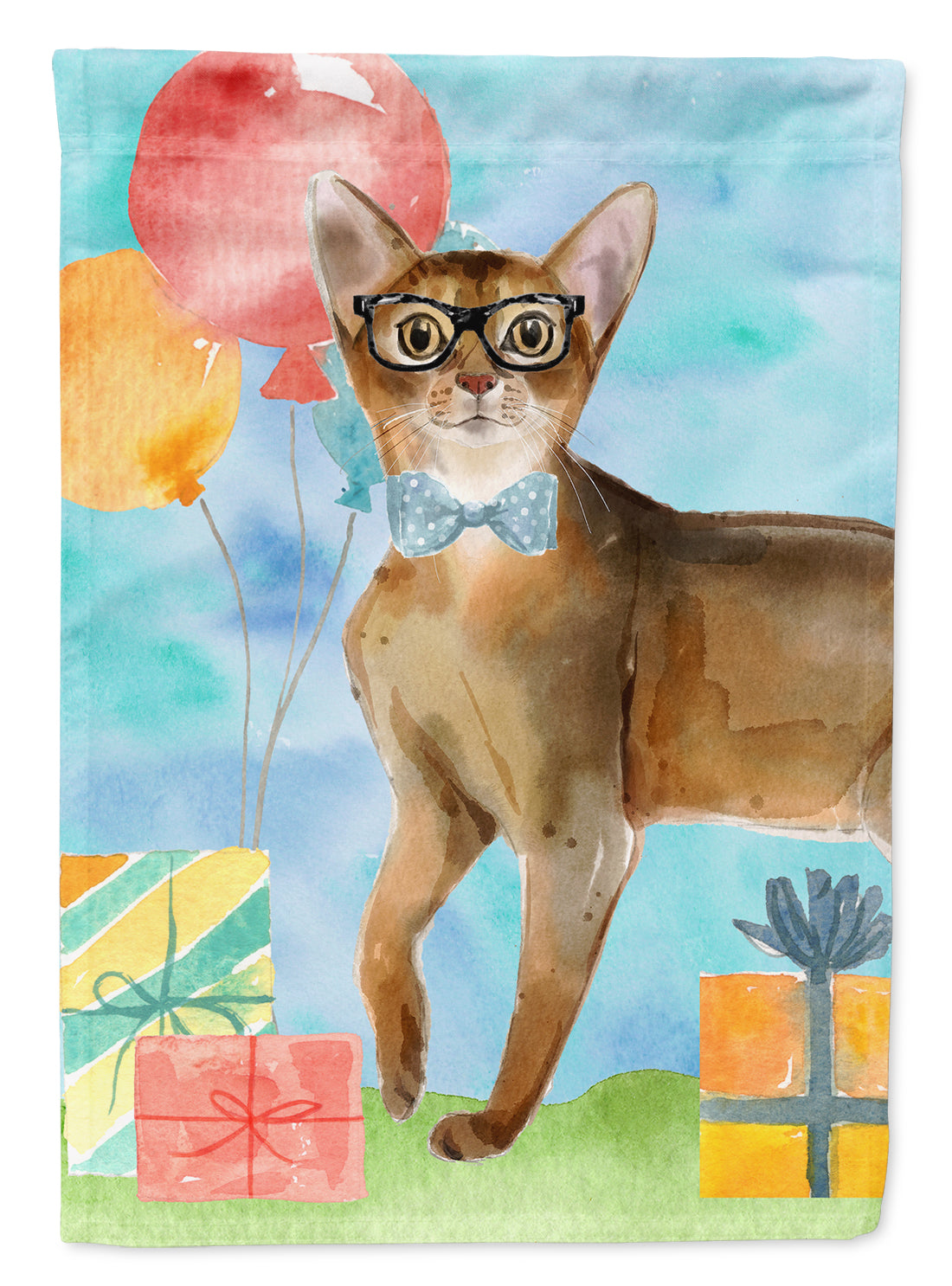 Abyssinian Happy Birthday Flag Canvas House Size CK3162CHF  the-store.com.