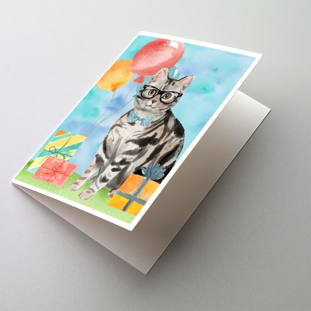 Buy this American Shorthair Happy Birthday Greeting Cards and Envelopes Pack of 8