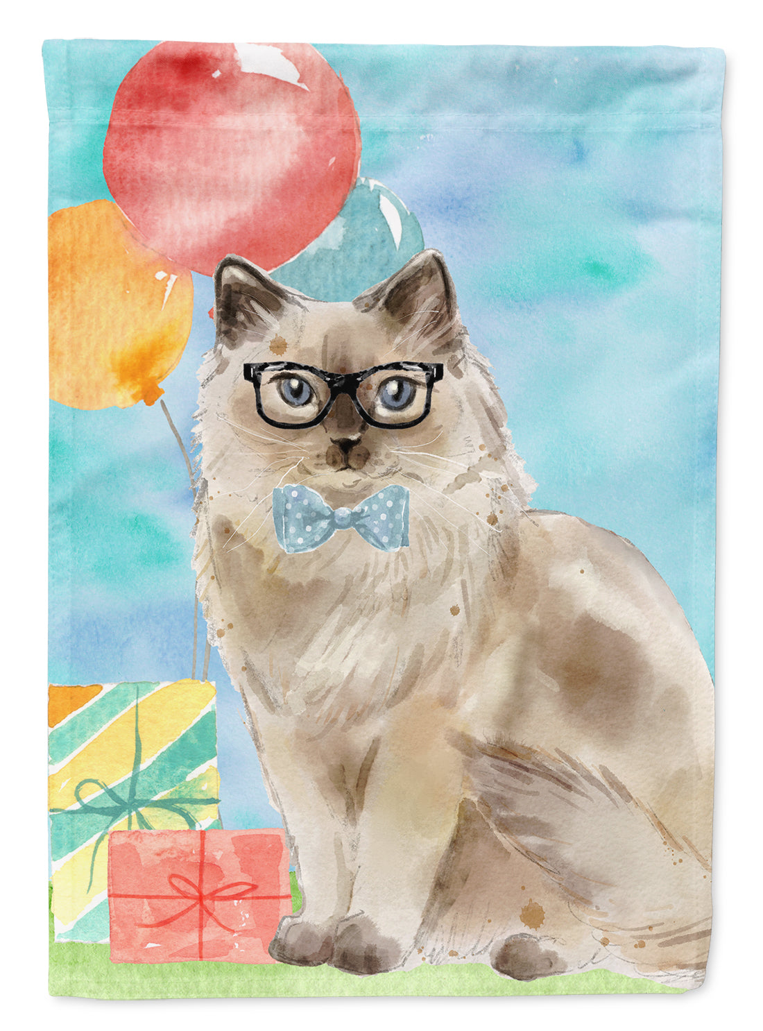 Ragdoll Happy Birthday Flag Canvas House Size CK3172CHF  the-store.com.