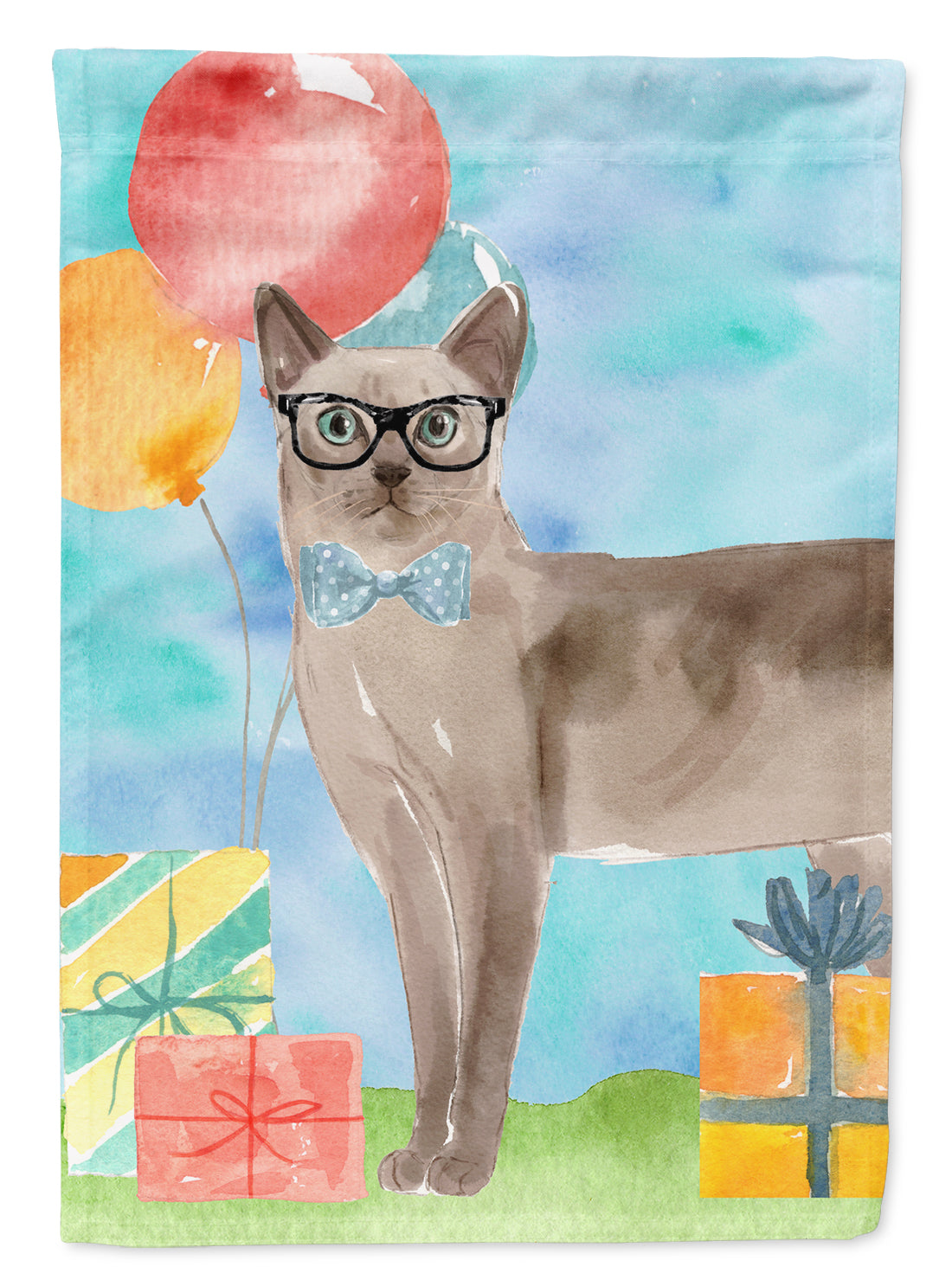 Tonkinese Happy Birthday Flag Garden Size CK3176GF  the-store.com.