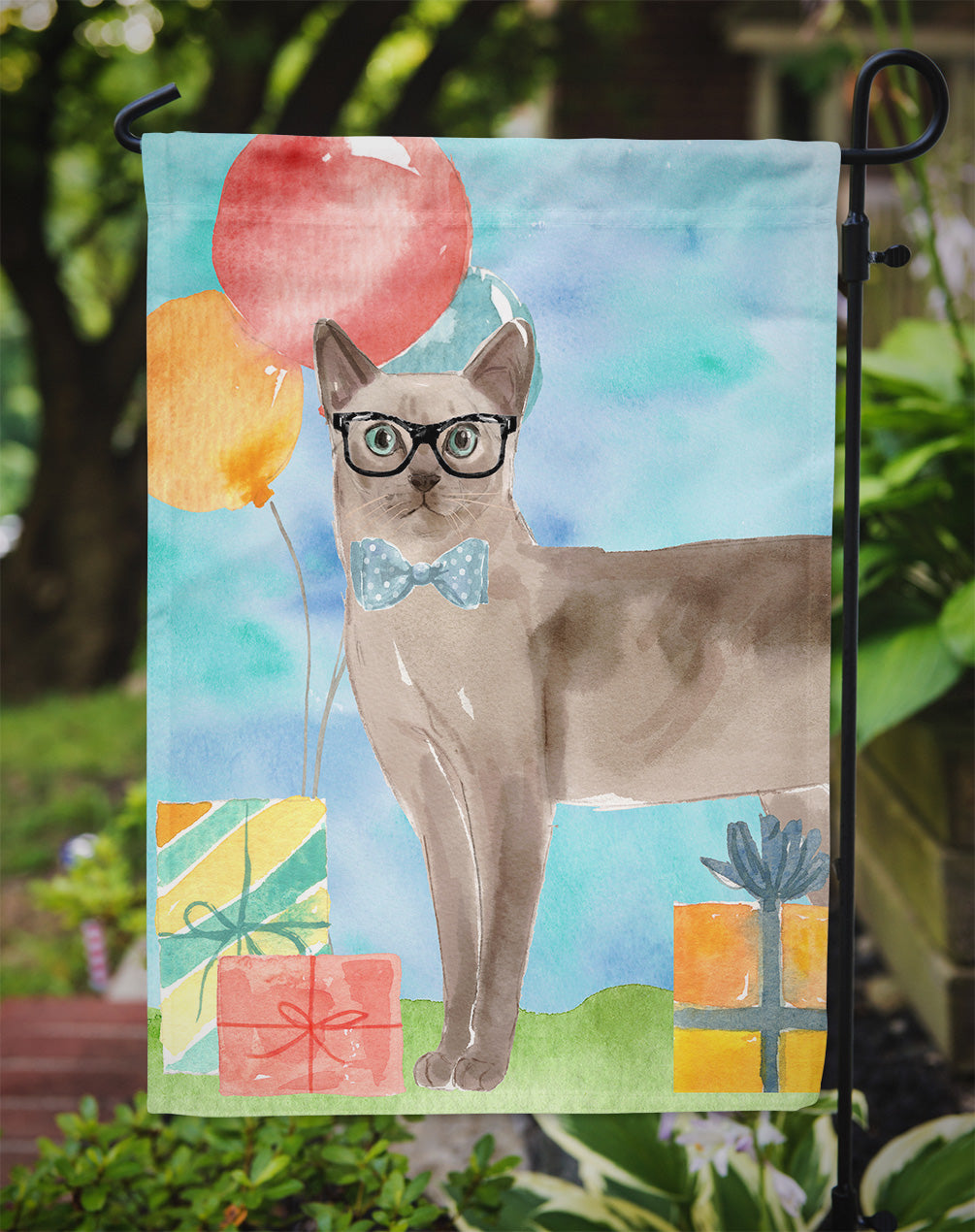 Tonkinese Happy Birthday Flag Garden Size CK3176GF  the-store.com.