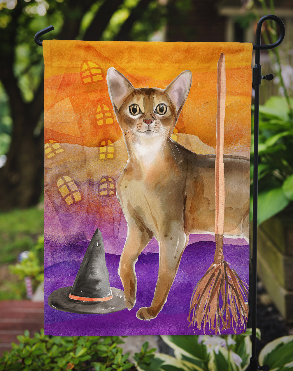 Abyssinian Halloween Flag Garden Size CK3177GF  the-store.com.