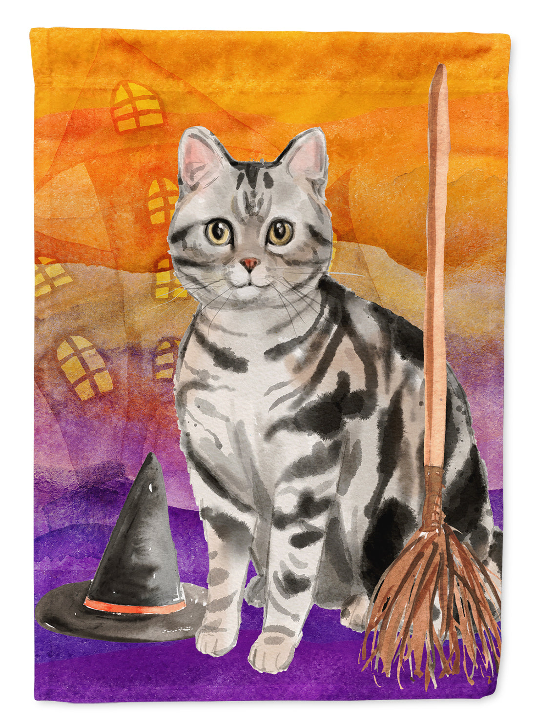 American Shorthair Halloween Flag Canvas House Size CK3179CHF  the-store.com.