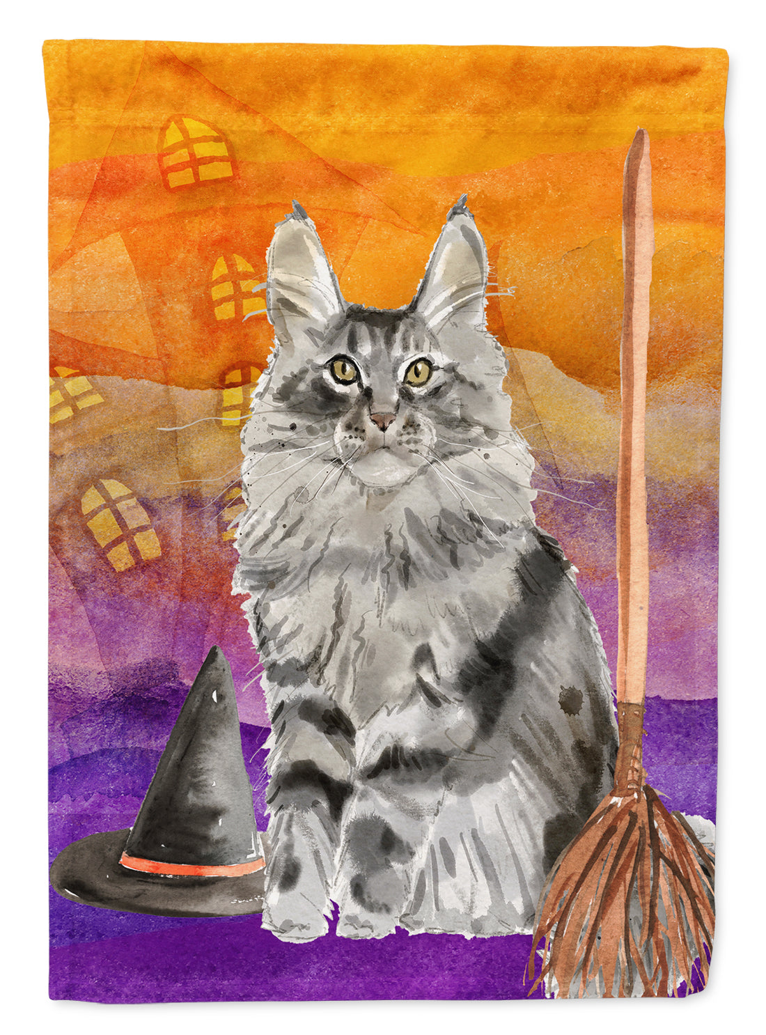 Maine Coon Halloween Flag Garden Size CK3184GF  the-store.com.