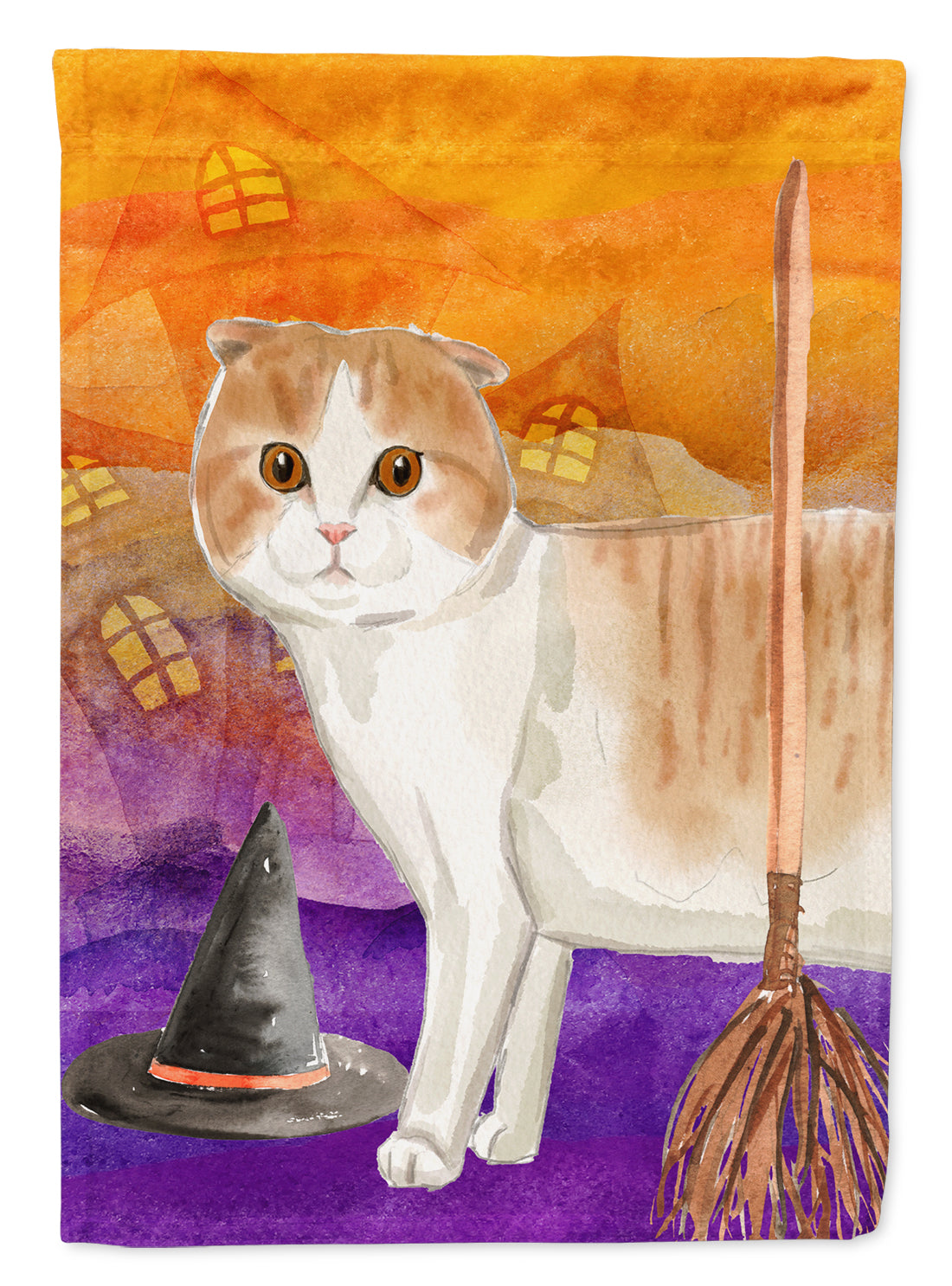 Scottish Fold Halloween Flag Garden Size CK3188GF  the-store.com.