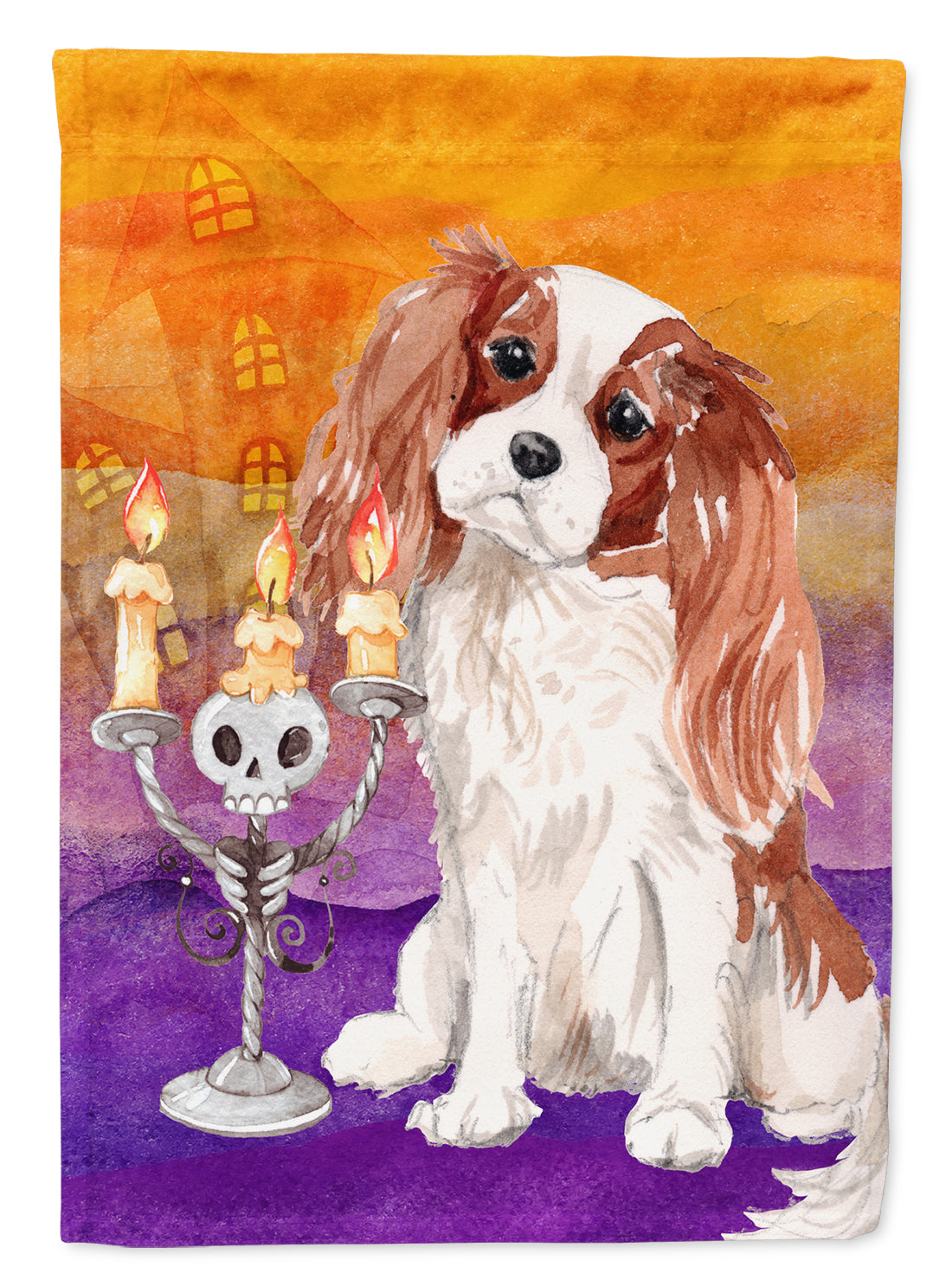 Hallween Blenheim Cavalier Spaniel Flag Canvas House Size CK3192CHF  the-store.com.