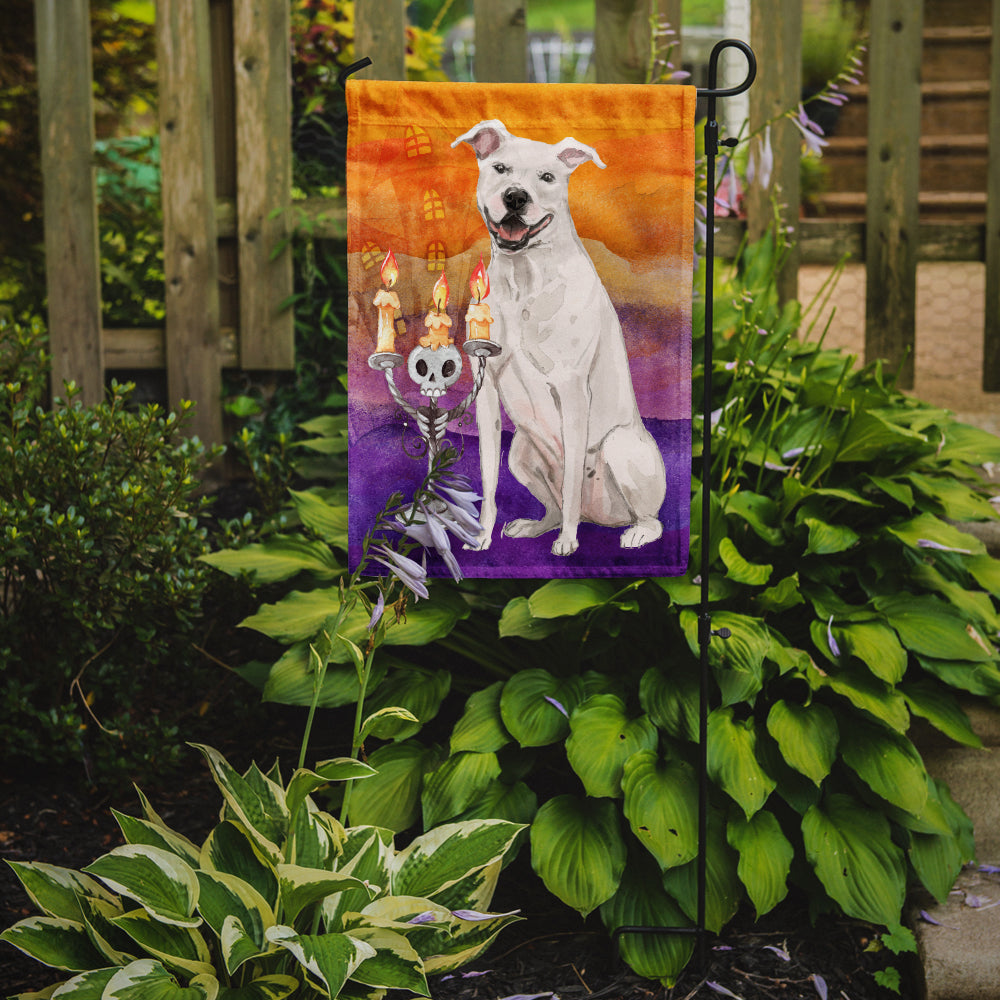 Hallween White Staffordshire Bull Terrier Flag Garden Size CK3195GF  the-store.com.