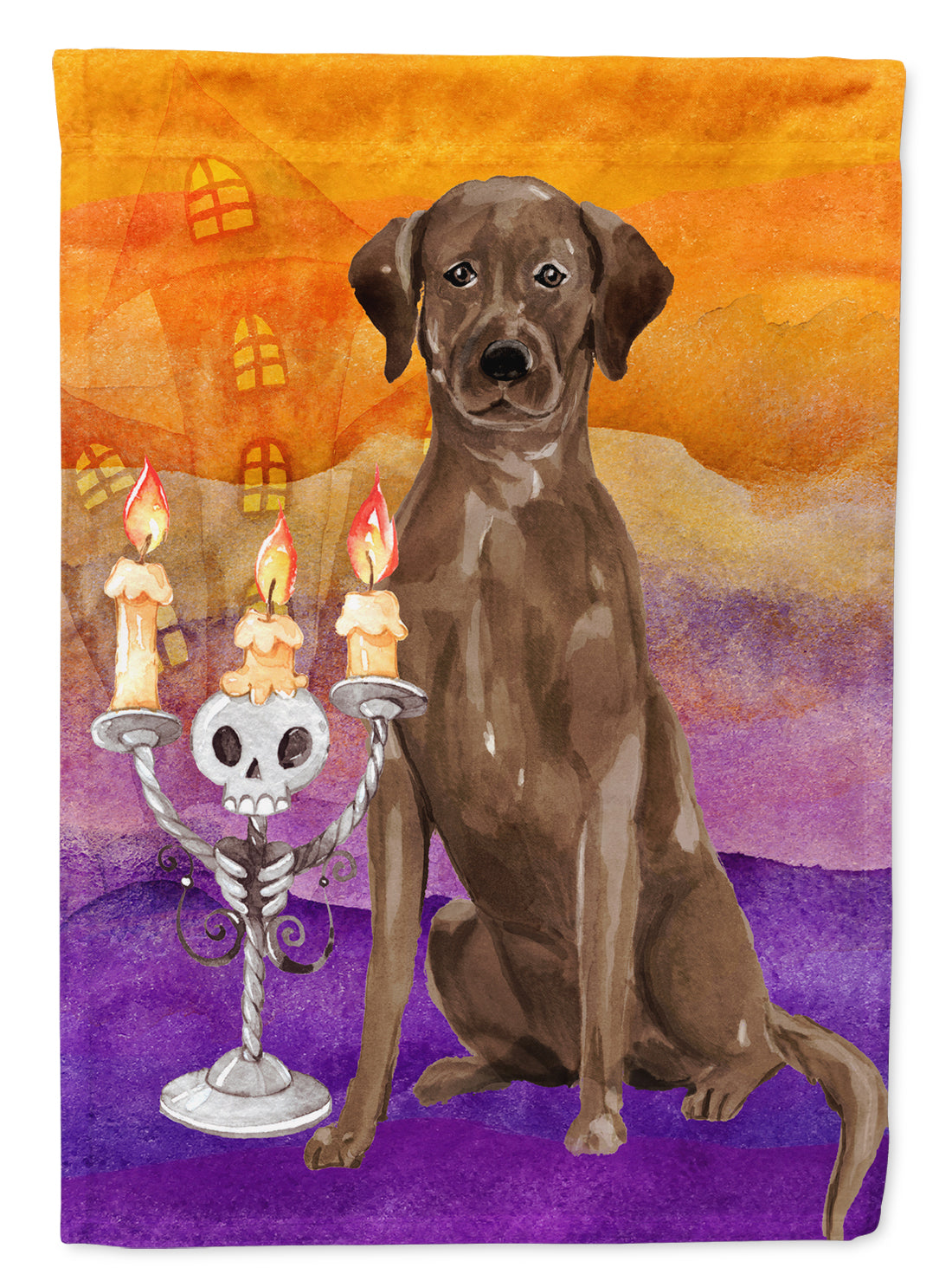 Hallween Chocolate Labrador Retriever Flag Garden Size CK3199GF  the-store.com.