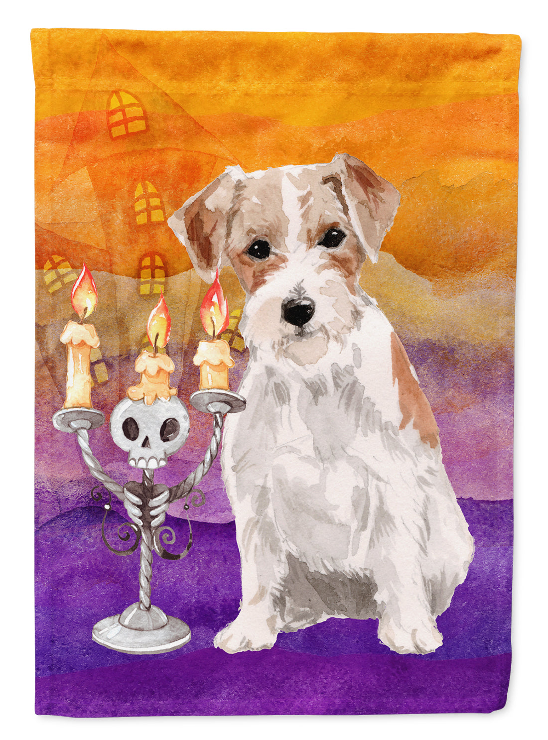 Hallween Jack Russell Terrier Flag Canvas House Size CK3202CHF  the-store.com.