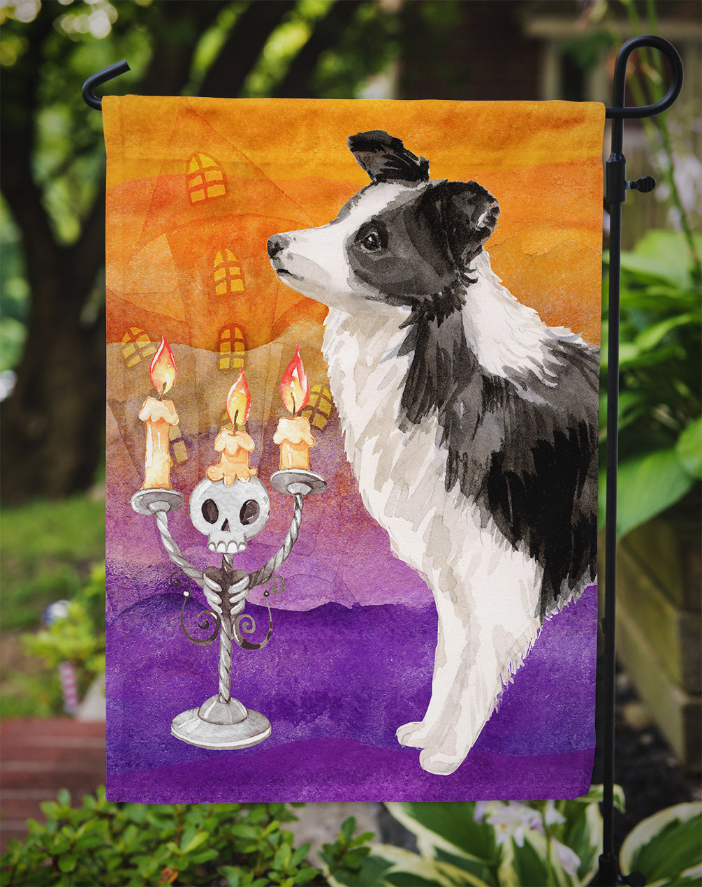 Hallween Border Collie Flag Garden Size CK3207GF  the-store.com.