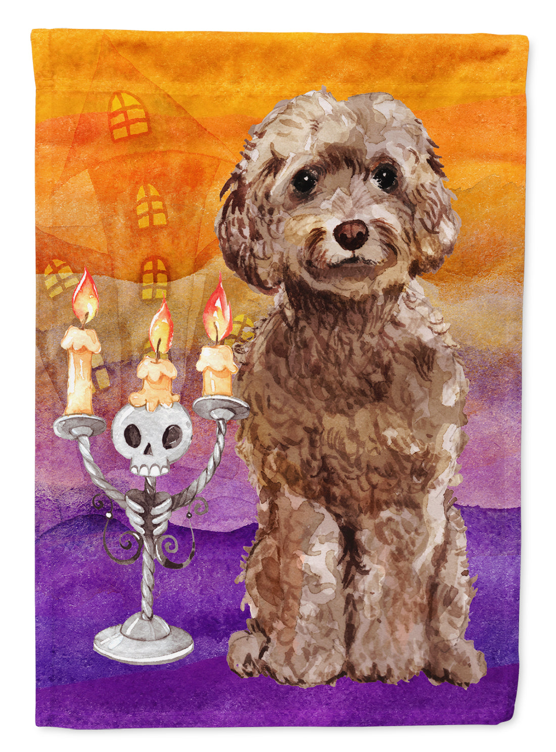 Hallween Brown Cockapoo Flag Canvas House Size CK3208CHF  the-store.com.