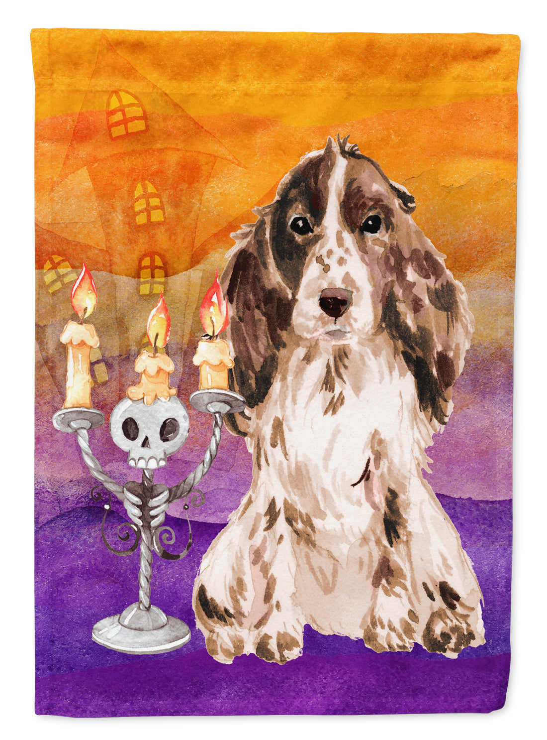 Hallween Chocolate Parti Cocker Spaniel Flag Garden Size CK3211GF  the-store.com.