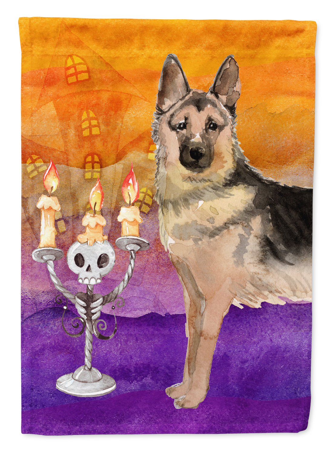 Hallween German Shepherd Flag Canvas House Size CK3217CHF  the-store.com.