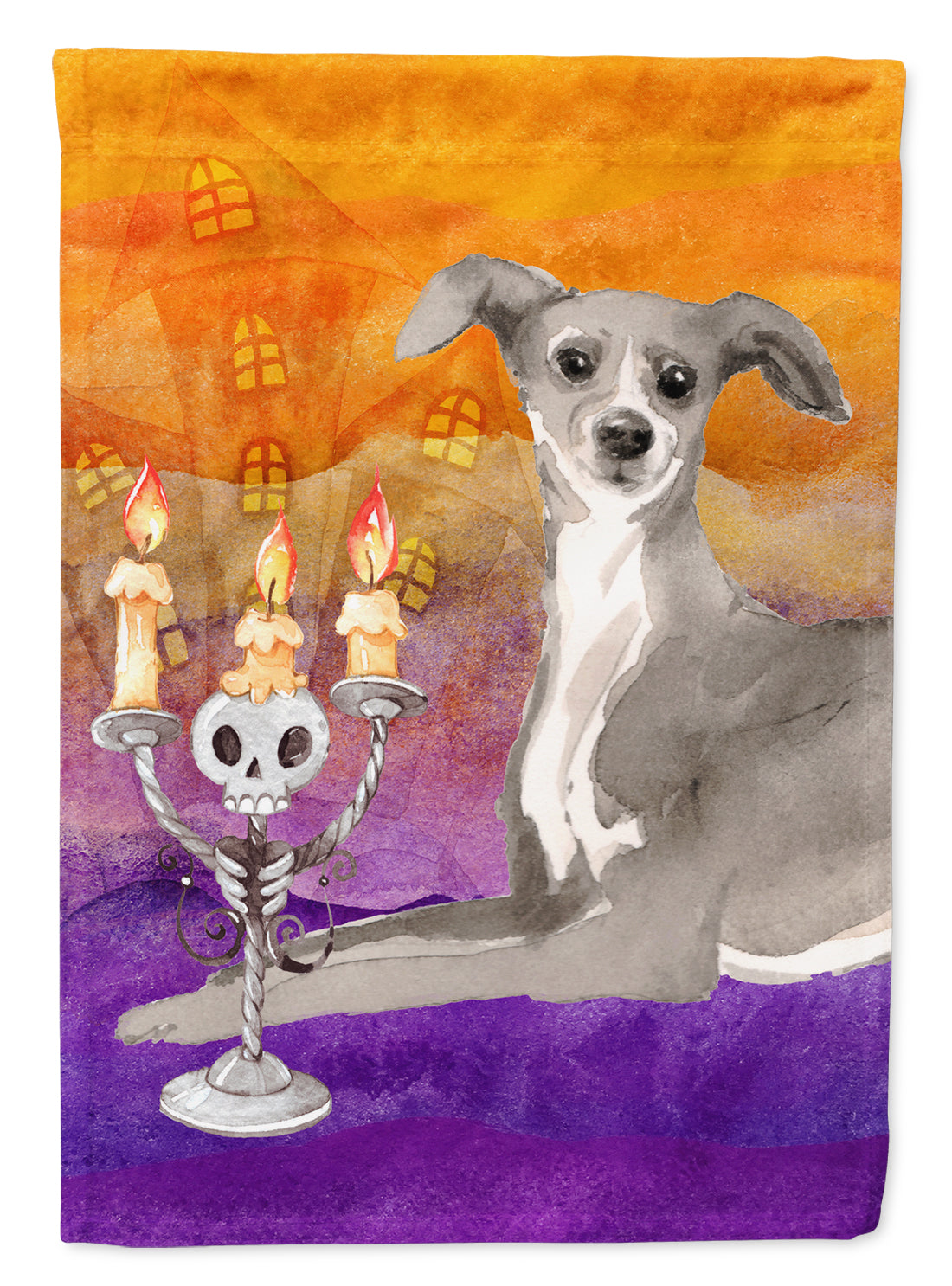 Hallween Italian Greyhound Flag Canvas House Size CK3221CHF  the-store.com.