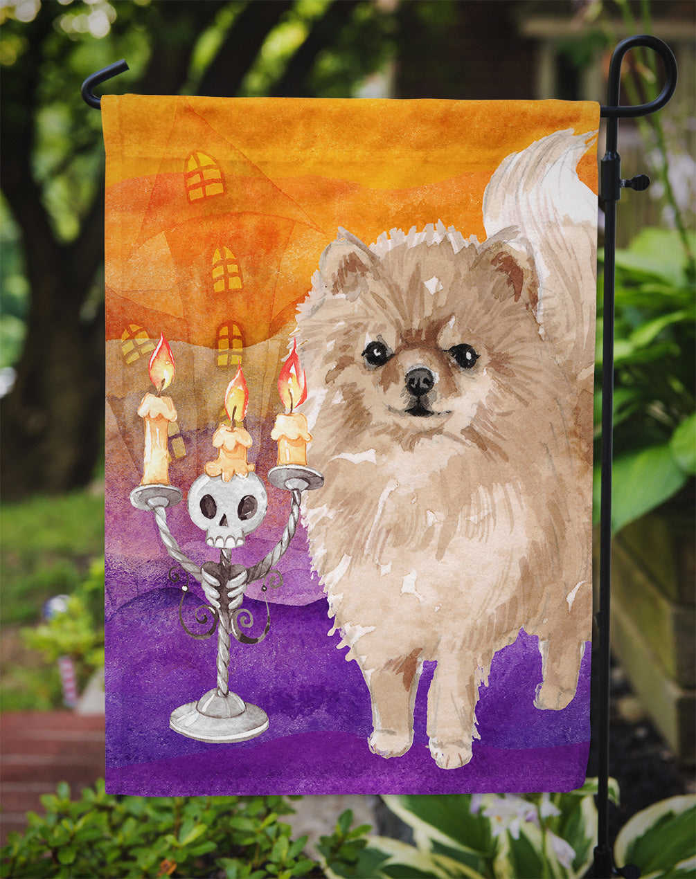 Hallween Pomeranian Flag Garden Size CK3224GF  the-store.com.