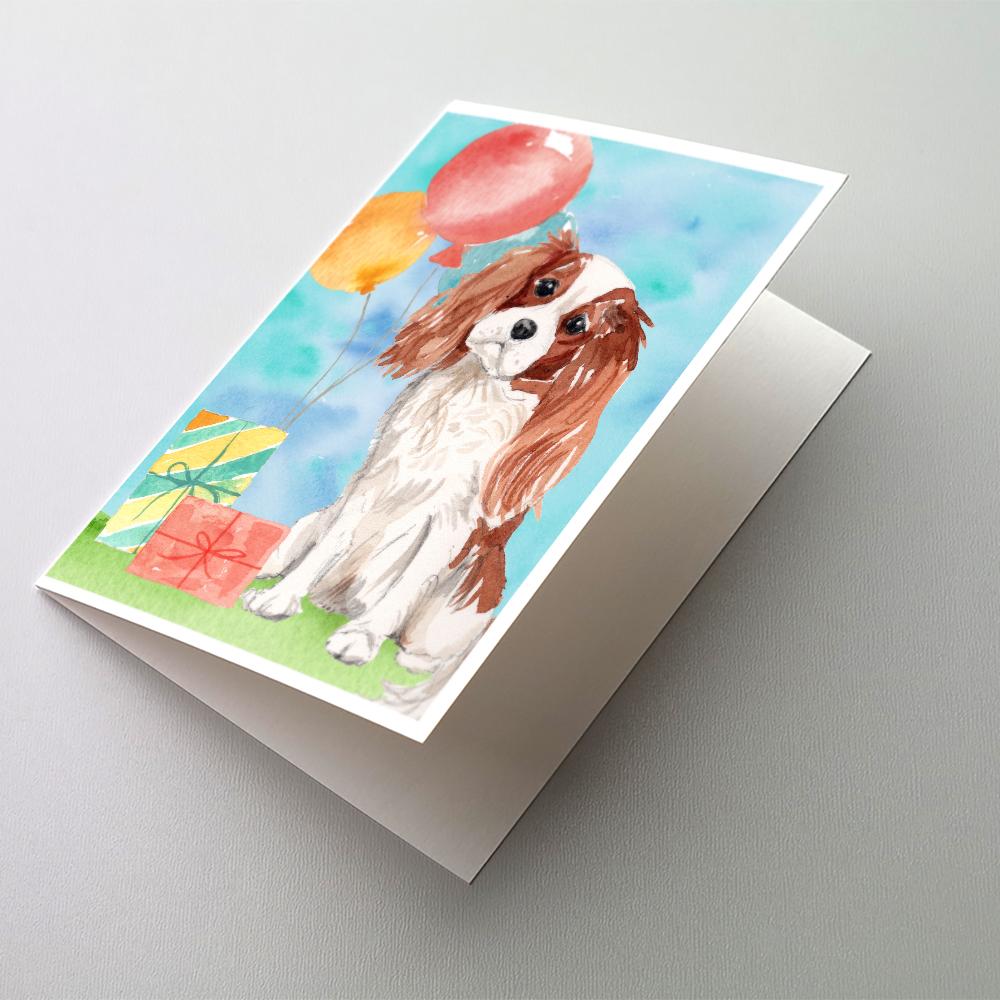 Buy this Happy Birthday Blenheim Cavalier Spaniel Greeting Cards and Envelopes Pack of 8