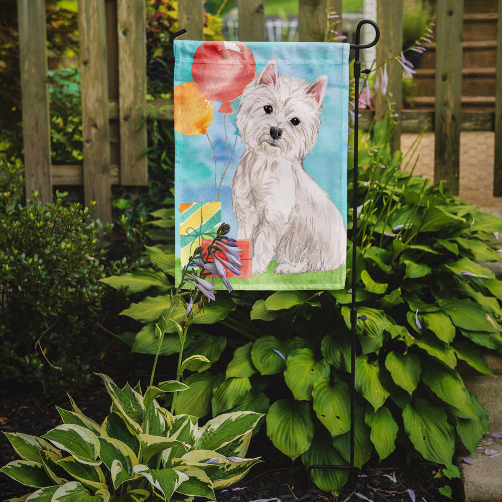 Happy Birthday Westie Flag Garden Size CK3228GF  the-store.com.