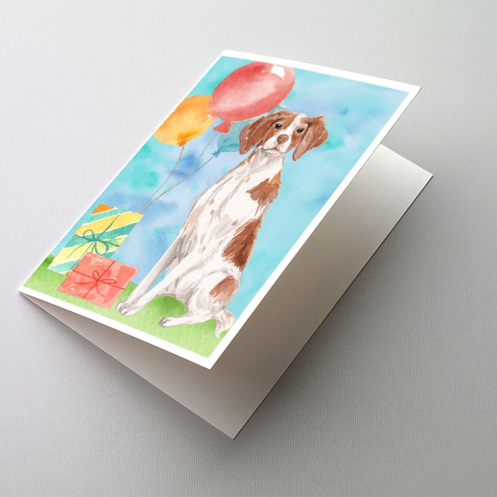 Buy this Happy Birthday Brittany Spaniel Greeting Cards and Envelopes Pack of 8