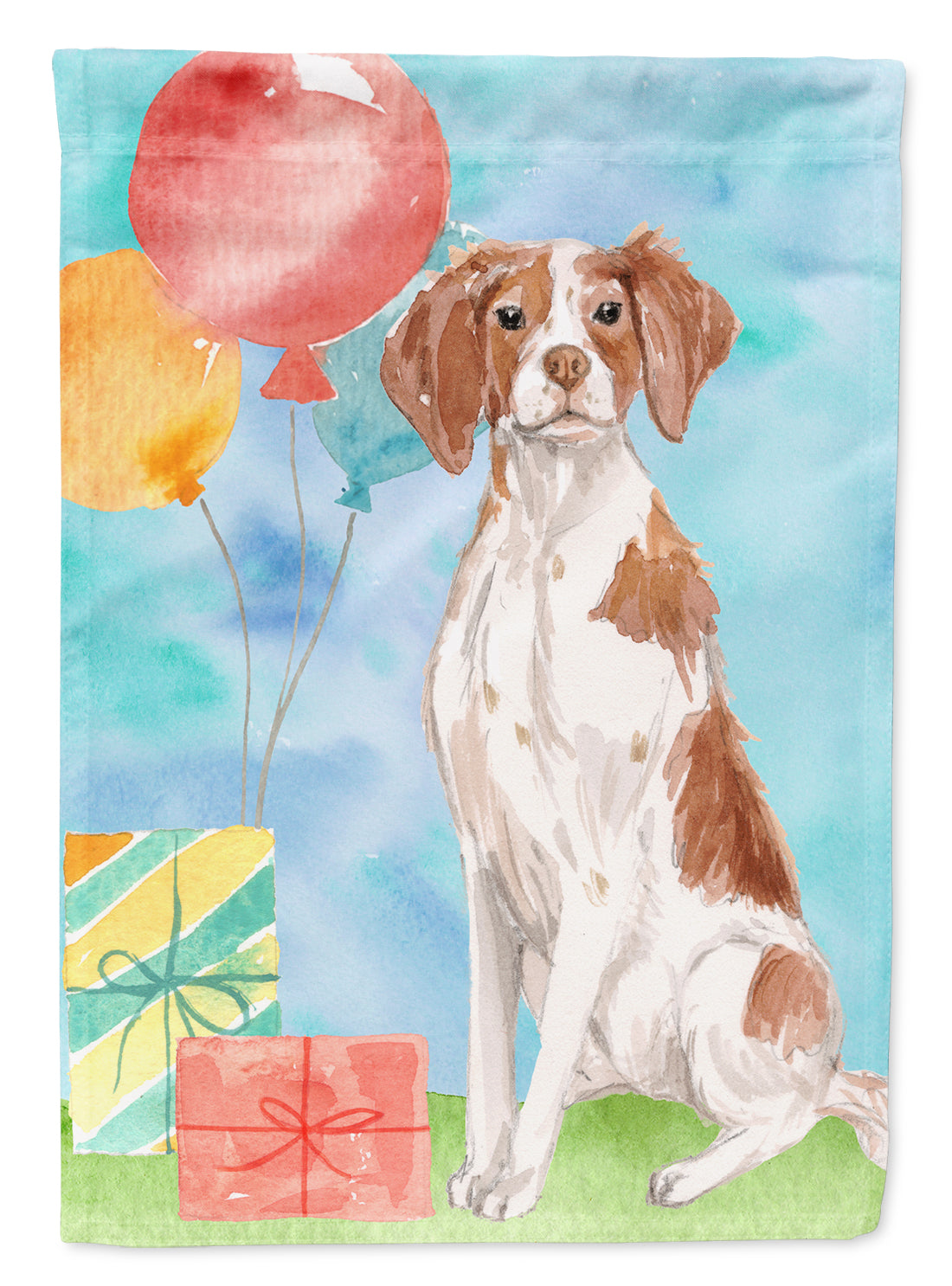 Happy Birthday Brittany Spaniel Flag Garden Size CK3233GF  the-store.com.