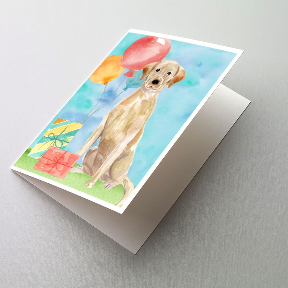 Buy this Happy Birthday Yellow Labrador Retriever Greeting Cards and Envelopes Pack of 8