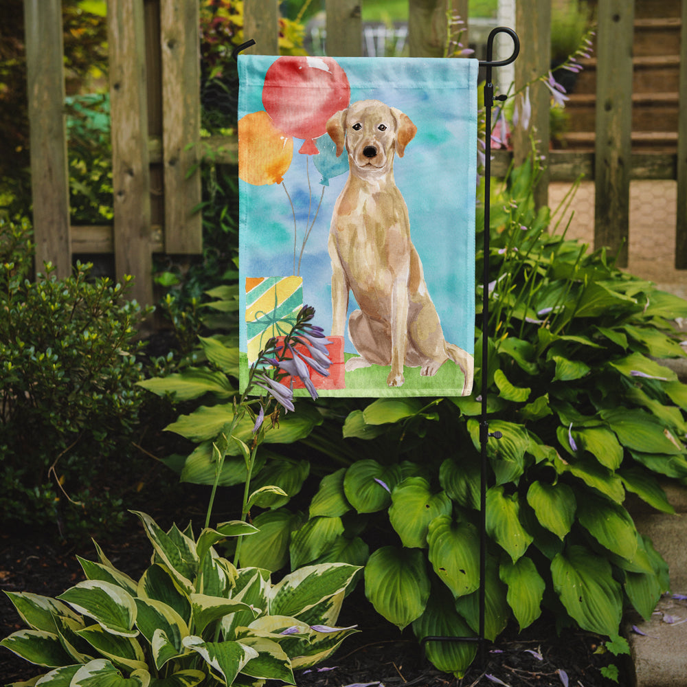 Happy Birthday Yellow Labrador Retriever Flag Garden Size CK3235GF  the-store.com.