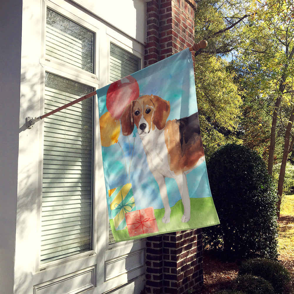 Happy Birthday Beagle Flag Canvas House Size CK3238CHF  the-store.com.